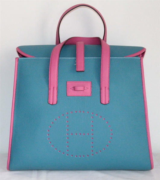 Best Hermes FeuDou Bag Blue 509095 - Click Image to Close